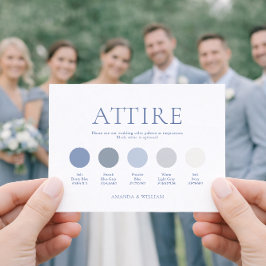 Dusty Blue Wedding Attire Card Inbjudningar