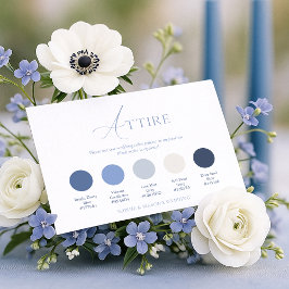 Dusty Blue Wedding Attire Card Inbjudningar