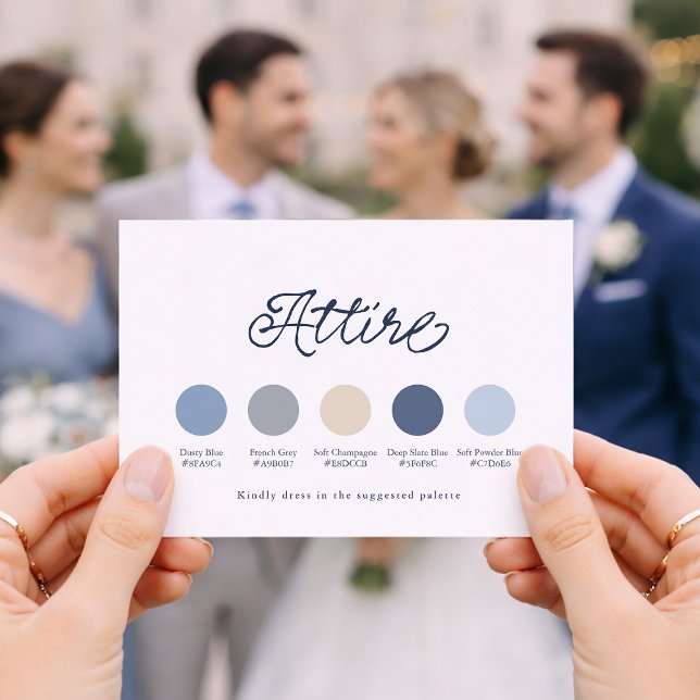 Dusty Blue Wedding Attire Card Inbjudningar (Skapare uppladdad)