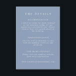 Dusty Blue Wedding Details Tilläggskort<br><div class="desc">Elegant classic dusty blue wedding details card</div>