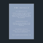 Dusty Blue Wedding Details Tilläggskort<br><div class="desc">Elegant classic dusty blue wedding details card</div>