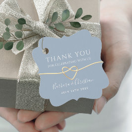 Dusty Blue Wedding Favor-Märkre Gåvor Etiketter