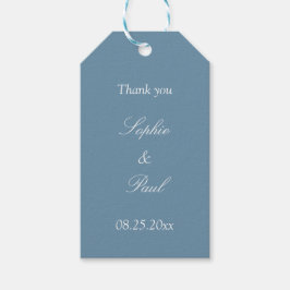 Dusty Blue Wedding Favor Tack Gift-Märkre Presentetikett