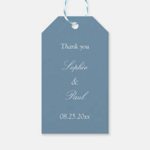 Dusty Blue Wedding Favor Tack Gift-Märkre Presentetikett