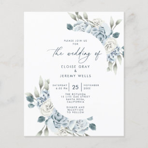 Dusty Blue Wedding-inbjudan