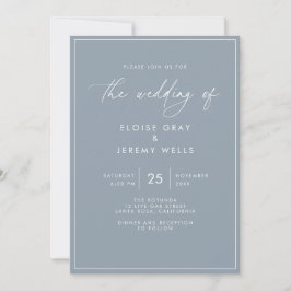 Dusty Blue Wedding-inbjudan Inbjudningar