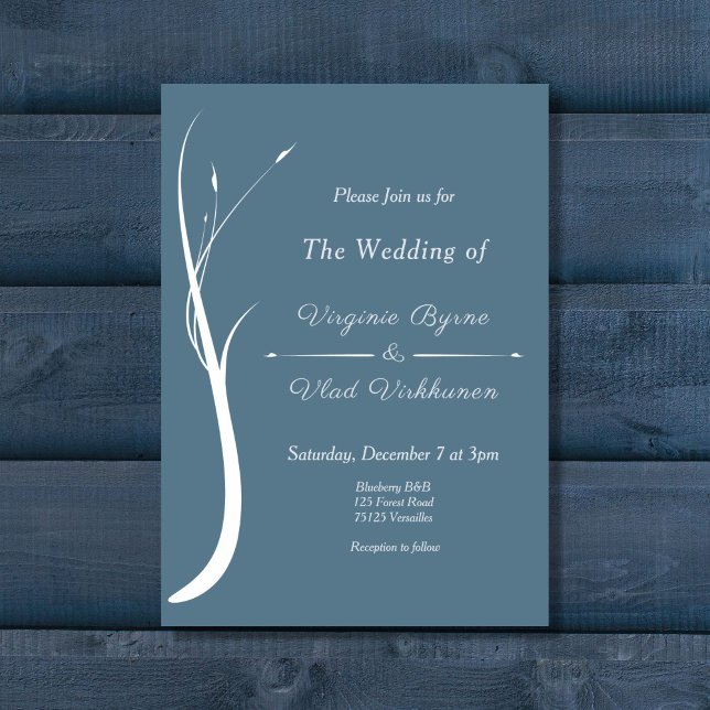 Dusty Blue Wedding-inbjudan Inbjudningar (Dusty Blue Wedding Invitation)