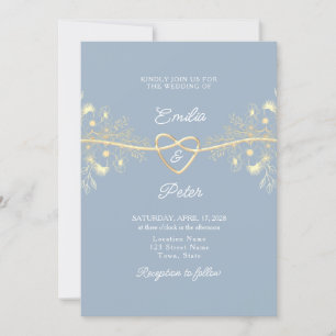 Dusty Blue Wedding-inbjudan Inbjudningar