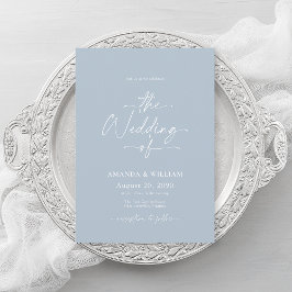 Dusty Blue Wedding-inbjudan med QR-kod Inbjudningar