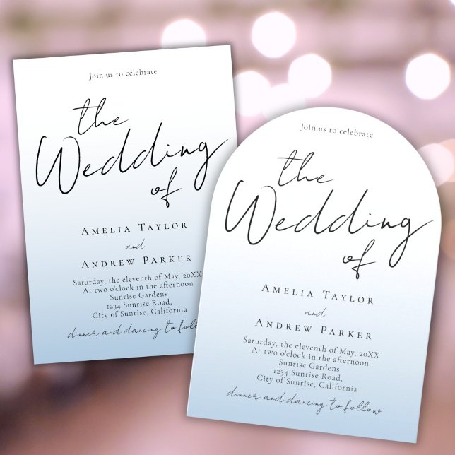 Dusty Blue Wedding Investigation Arch Photo QR-kod Inbjudningar (Skapare uppladdad)