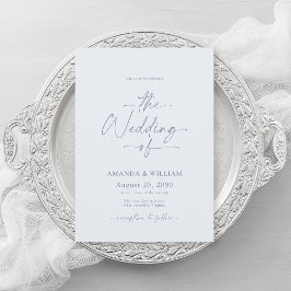 Dusty Blue Wedding Invitation with QR Code Inbjudningar