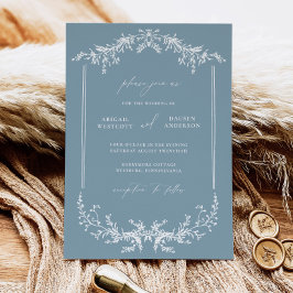Dusty Blue Wedding Notification Card Inbjudningar