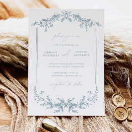 Dusty Blue Wedding Notification Card Inbjudningar