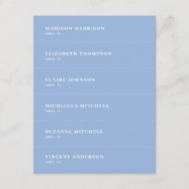 Dusty Blue Wedding Place Name Card DIY Inbjudningar