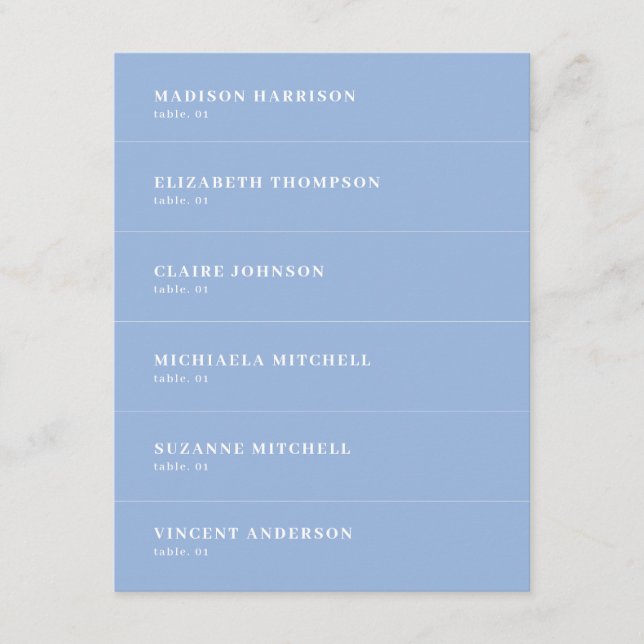 Dusty Blue Wedding Place Name Card DIY Inbjudningar (Framsida)