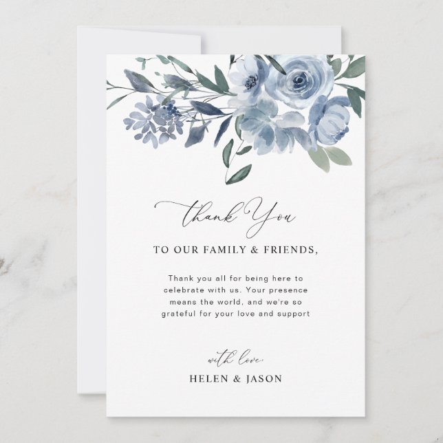 Dusty Blue Wedding Reception Bord Tack (Framsida)