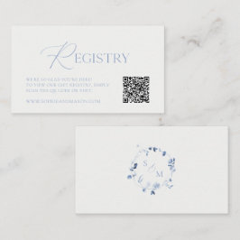Dusty Blue Wedding Registry Card with QR Code Tilläggskort