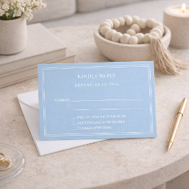 Dusty blue wedding response RSVP Anteckningskort