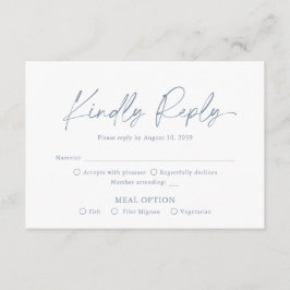 Dusty Blue Wedding RSVP Card Tilläggskort