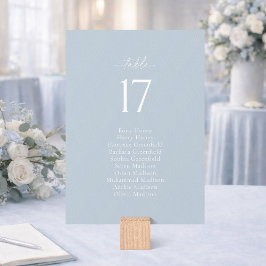Dusty Blue Wedding Seating Chart Card Inbjudningar