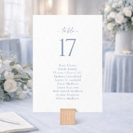 Dusty Blue Wedding Seating Chart Card Inbjudningar