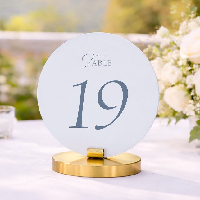 Dusty Blue Wedding Table Number Sign 1-19 Tack Kort (Skapare uppladdad)