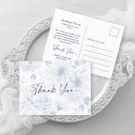 Dusty Blue Wedding Thank You Card  Meddelande Vykort