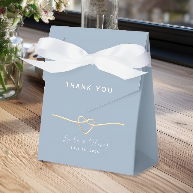 Dusty Blue Wedor Favor Box med Rope Heart Presentaskar (Skapare uppladdad)