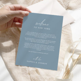 Dusty Blue Welcome Itinerary - tackkort Inbjudningar