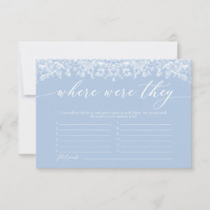 Dusty Blue Where Were They Bridal Shower-spel Inbjudningar