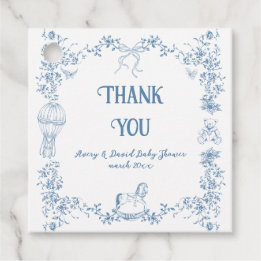 Dusty Blue Whimsical Blommigt Baby Shower Gåvor Etiketter