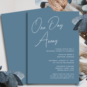 Dusty Blue Whimsical Script-Chic en dag bort Inbjudningar