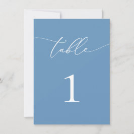 Dusty Blue & White Bröllop/Event Bordsnummer