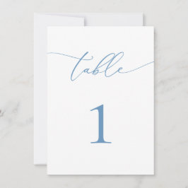 Dusty Blue & White Bröllop/Event Bordsnummer
