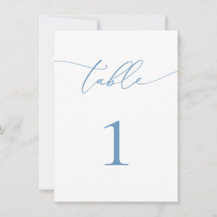 Dusty Blue & White Bröllop/Event Bordsnummer