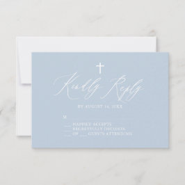 Dusty Blue White Kor Boy Baptism OSA kort