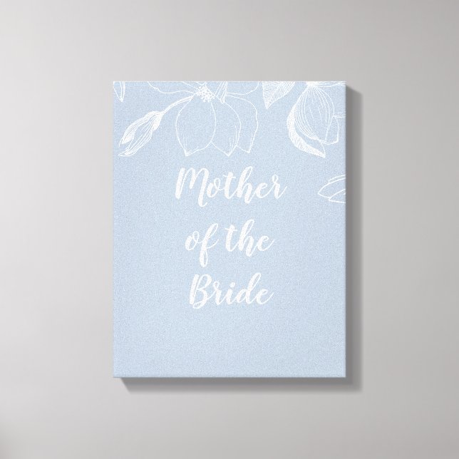 Dusty Blue White Magnolias Bröllop Canvastryck (Framsida)