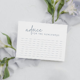 Dusty Blue & White Minimalist Möhippa Adress Tilläggskort