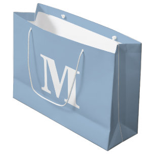 Dusty Blue & White Modern Brev Monogram