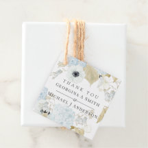 Dusty Blue White Navy Anemone BUDGET Bröllop