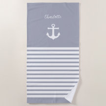 Dusty Blue White Rand Nautical Personlig