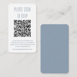Dusty Blue & White Simple OSA med QR-kod Tilläggskort