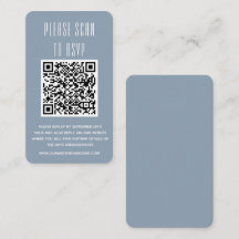 Dusty Blue & White Simple OSA med QR-kodnummer Enc