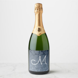 Dusty Blue White Wedding Monogram
