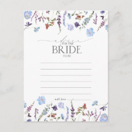 Dusty Blue Wildblomma Advice to the Bride Vykort