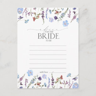 Dusty Blue Wildblomma Advice to the Bride Vykort