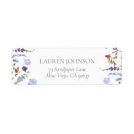 Dusty Blue Wildblomma Möhippa Returadress Returadress Etikett