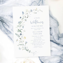 Dusty Blue Wildblomma Rustic Boho Baby Shower