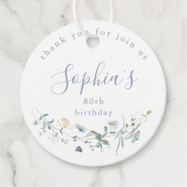 Dusty Blue Wildblomma Rustic Boho Birthday Gåvor Etiketter