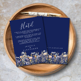 Dusty Blue WildblommEleganten Navy Bröllop Hotel Tilläggskort